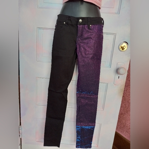 Tripp nyc nwt HOLOGRAPHIC amazingly dope split-personality jeans! - Picture 2 of 5